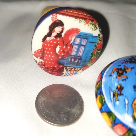 :* 6 Wine Glass Charms 3 scenic Italy porcelain Wine bottle corks & wine butler - Picture 5 of 12